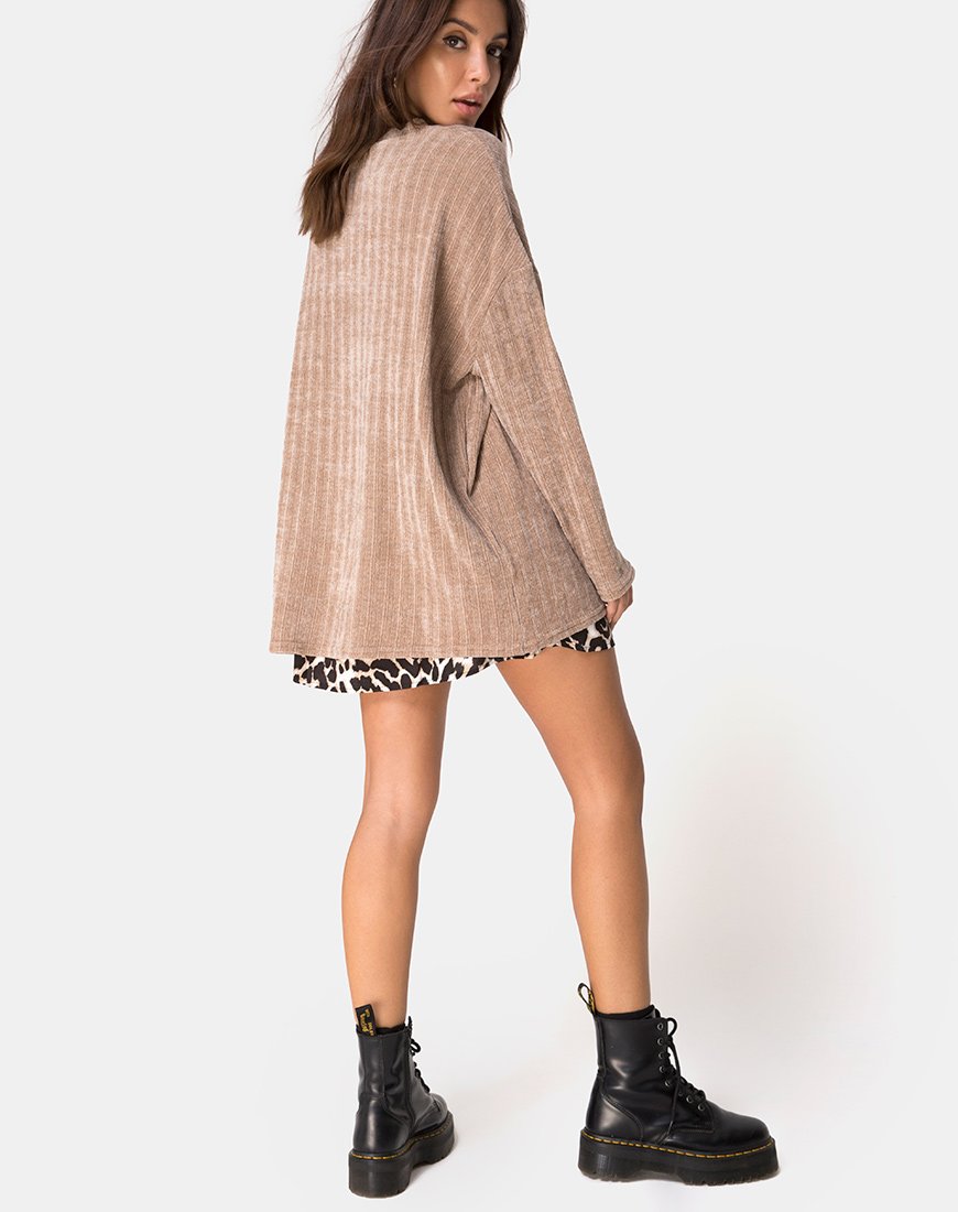 Jersey de chenilla color canela