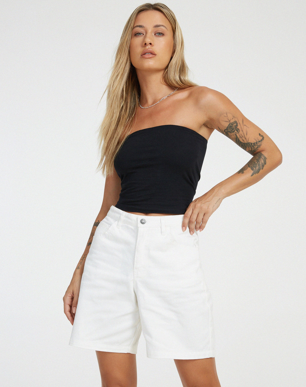 Pantalón corto para papá en blanco auténtico