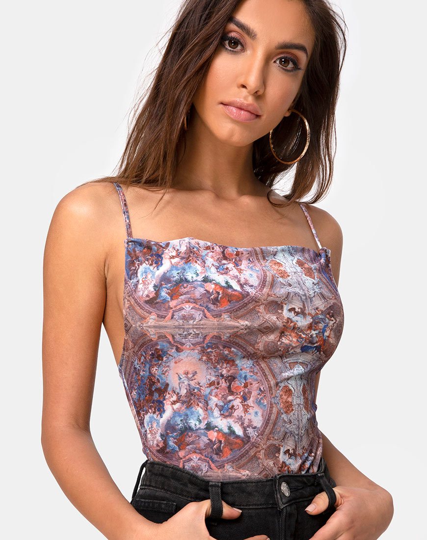Corpiño Dais en terciopelo estampado Palace