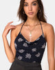 Imagen de corpiño Dais en negro Flock Rose