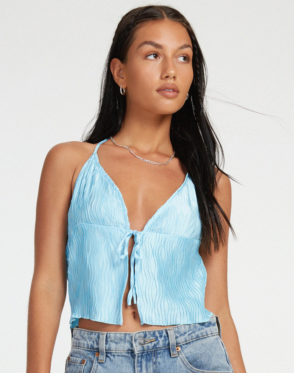 Dama Crop Top Azul
