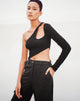 Top Danés en Jersey de Burbujas Negro