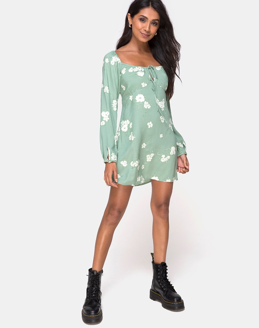 Imagen del Vestido Danila en Mono Flor Verde