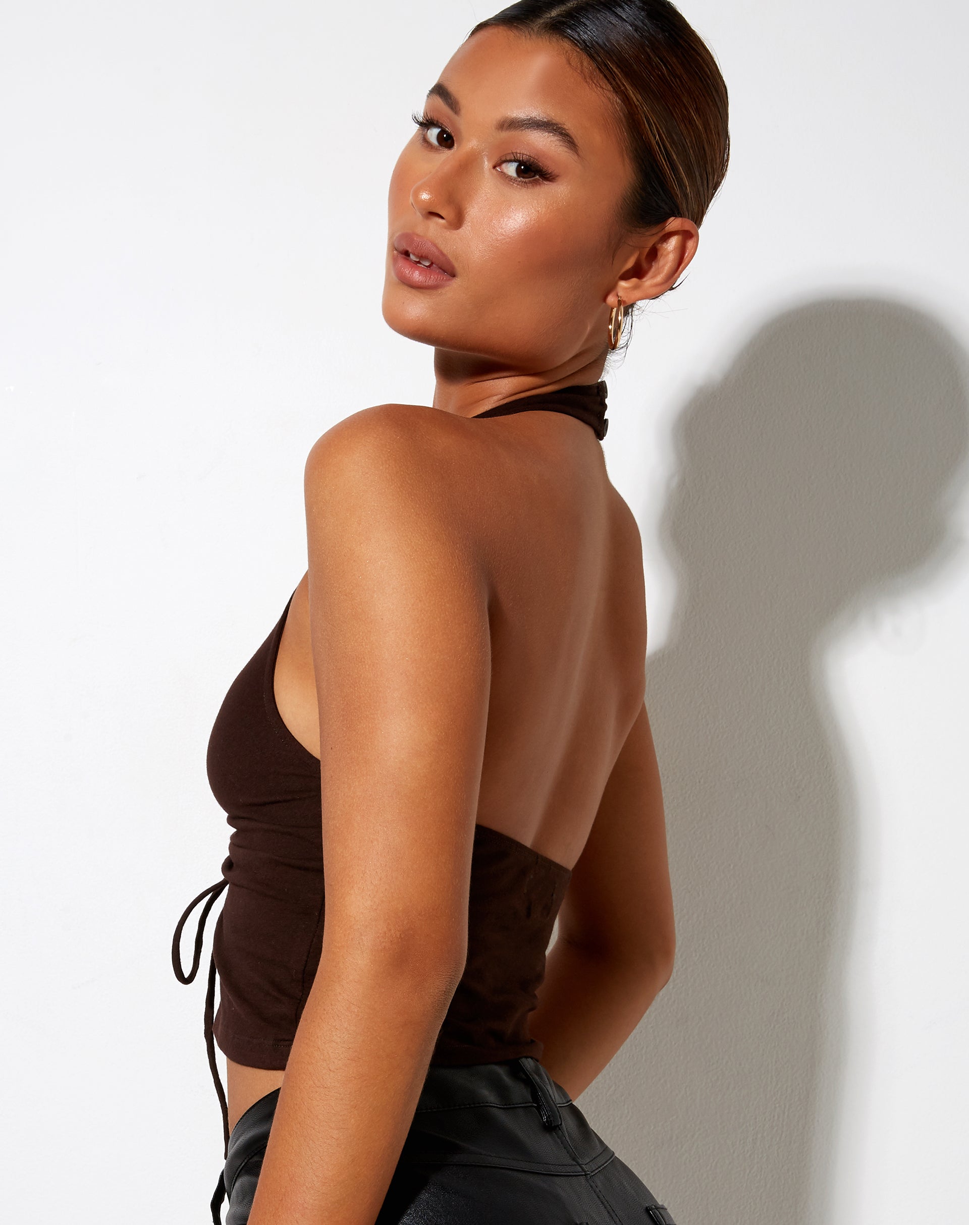 Imagen de Dapa Crop Top en Lycra Chocolate amargo