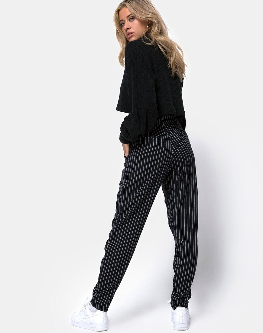 Pantalón Dastan de raya diplomática negro