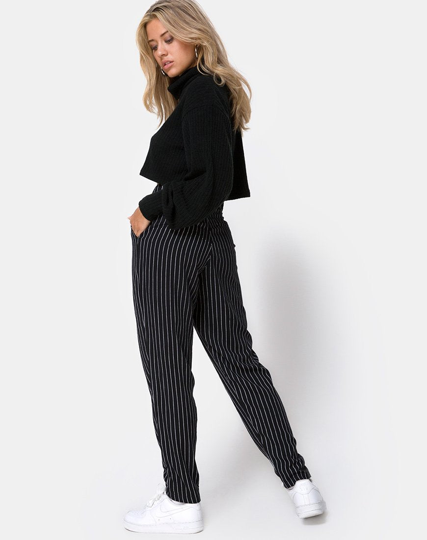 Imagen del pantalón Dastan de raya diplomática negro