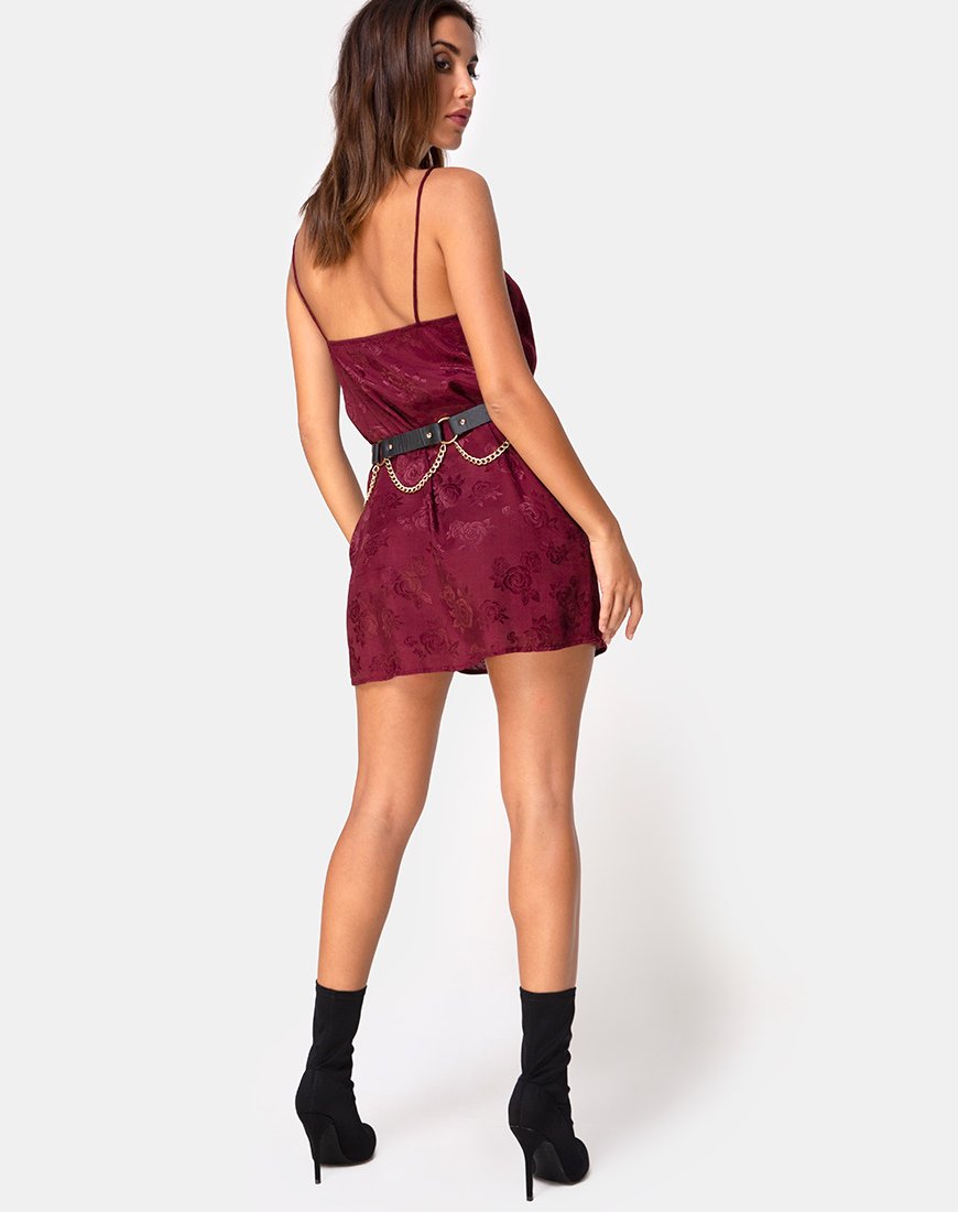 Imagen de Datista Slip Dress en Satén Rosa Borgoña