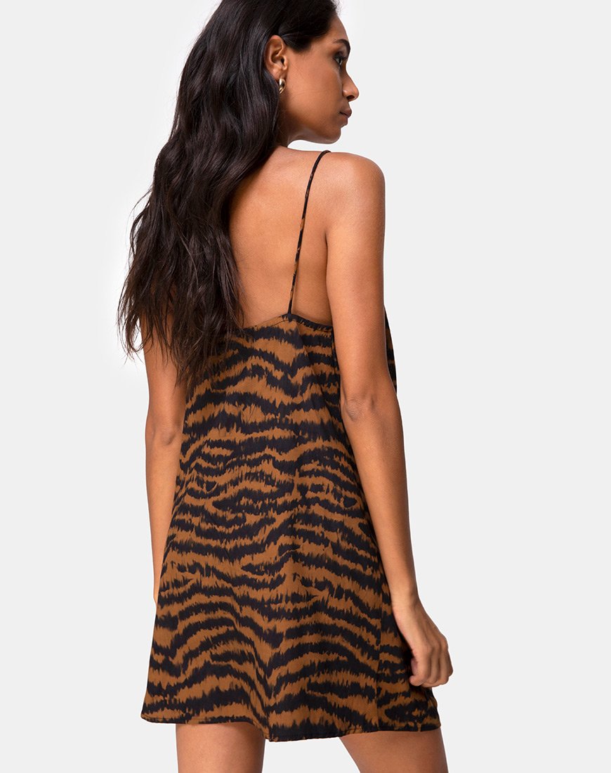 Imagen de Datista Slip Dress en Animal Drip Marrón