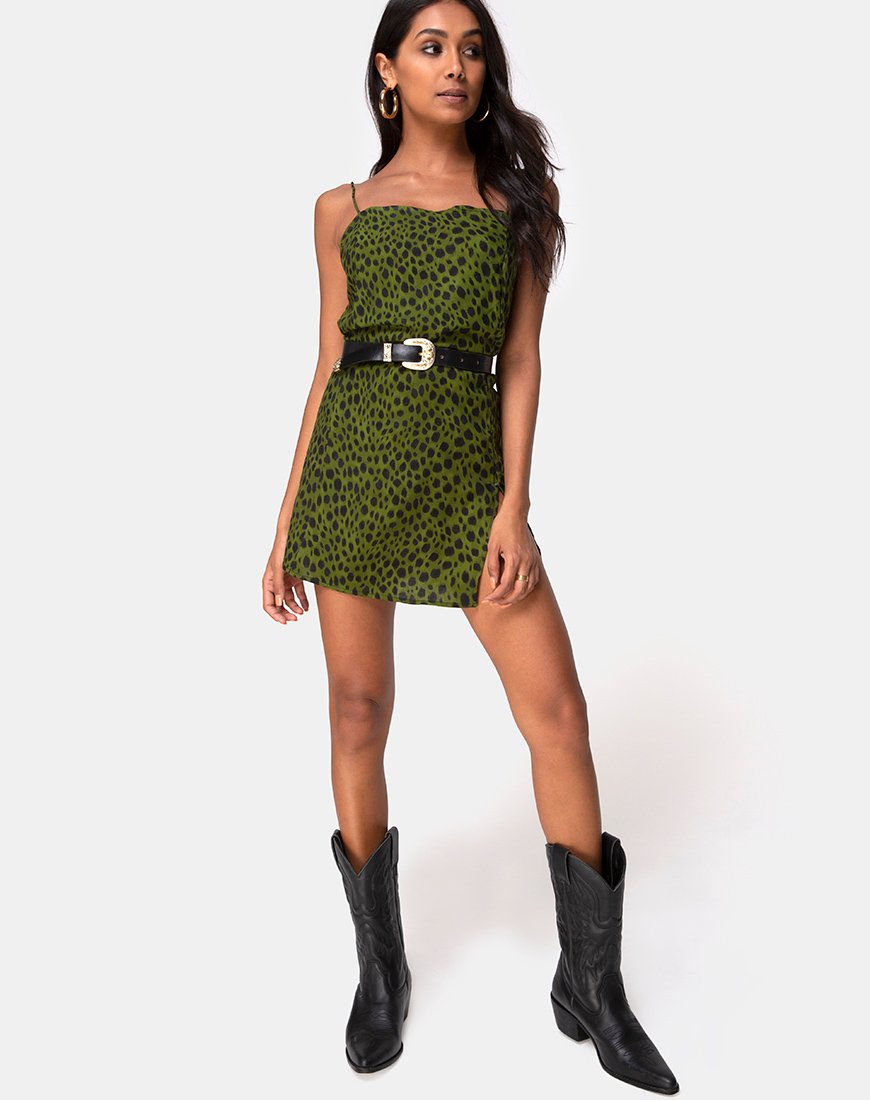 Imagen de Datista Slip Dress in Cheetah Khaki