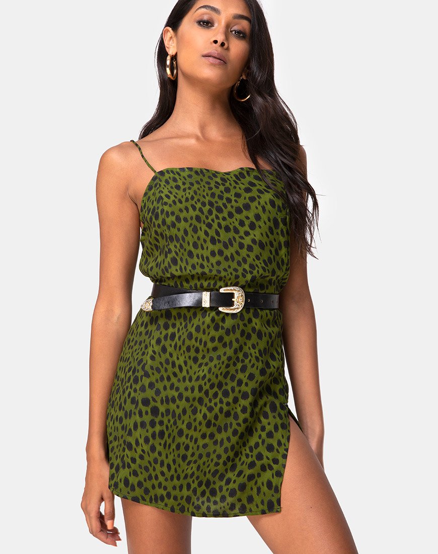 Imagen de Datista Slip Dress in Cheetah Khaki