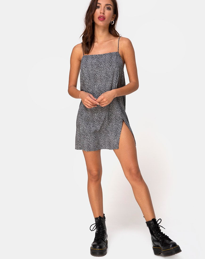 Imagen de Datista Slip Dress in Ditsy Leopard Grey