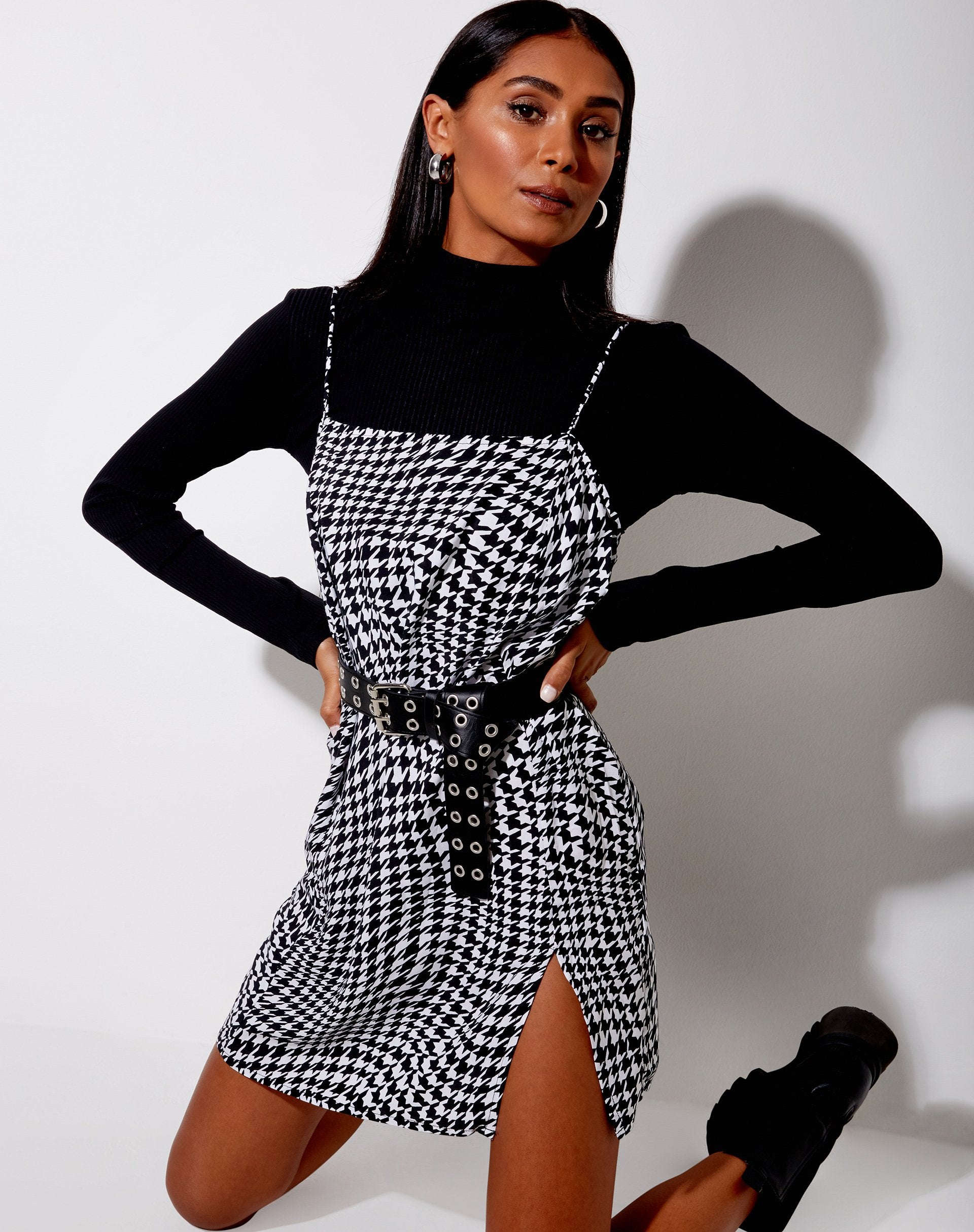 Imagen de Datista Slip Dress in Wavey Dogtooth