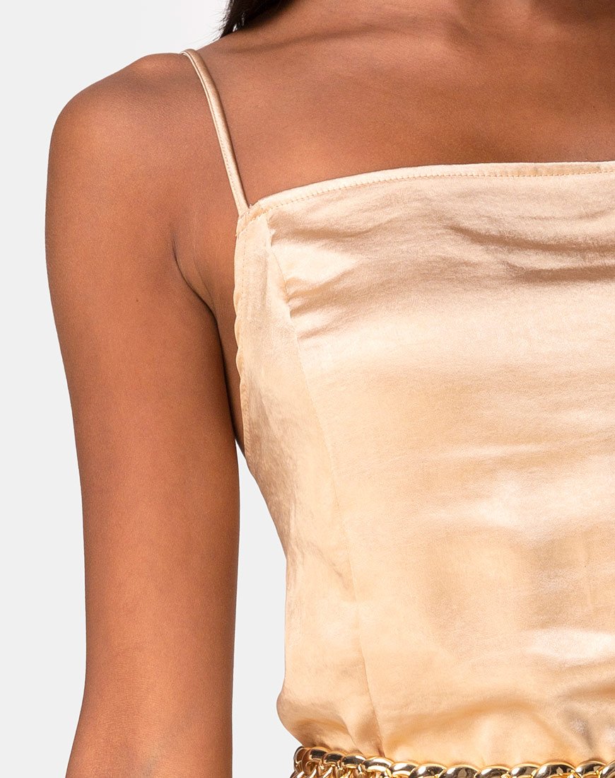 Imagen del vestido Datista de satén dorado