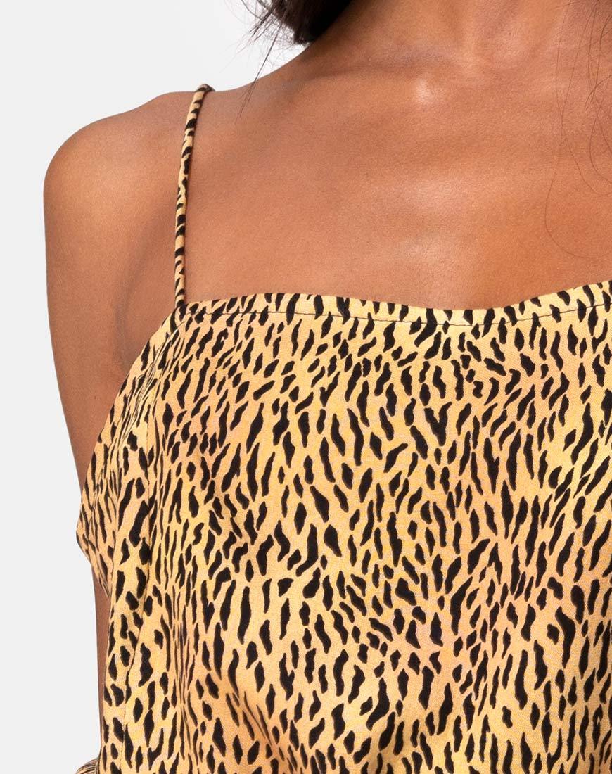 Imagen de Datista Slip Dress in Mini Tiger Marrón