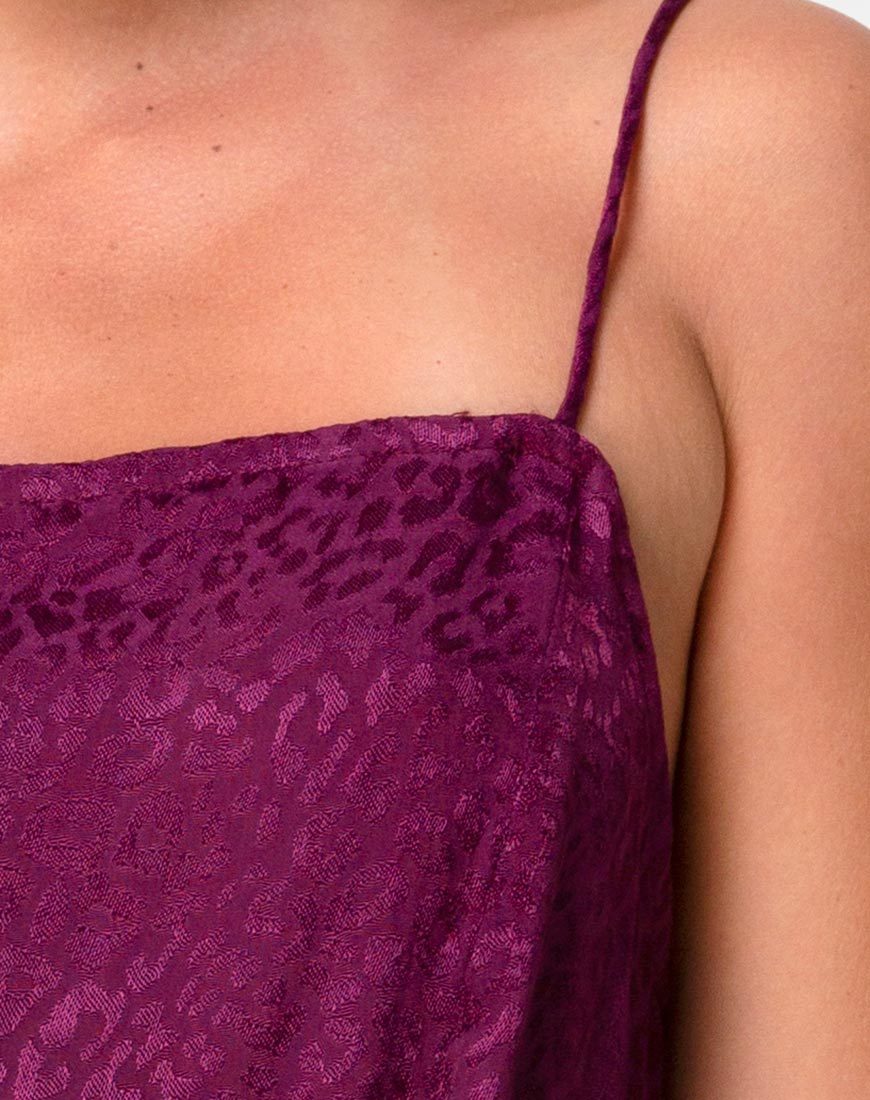 Imagen de Datista Slip Dress in Satin Cheetah Grape