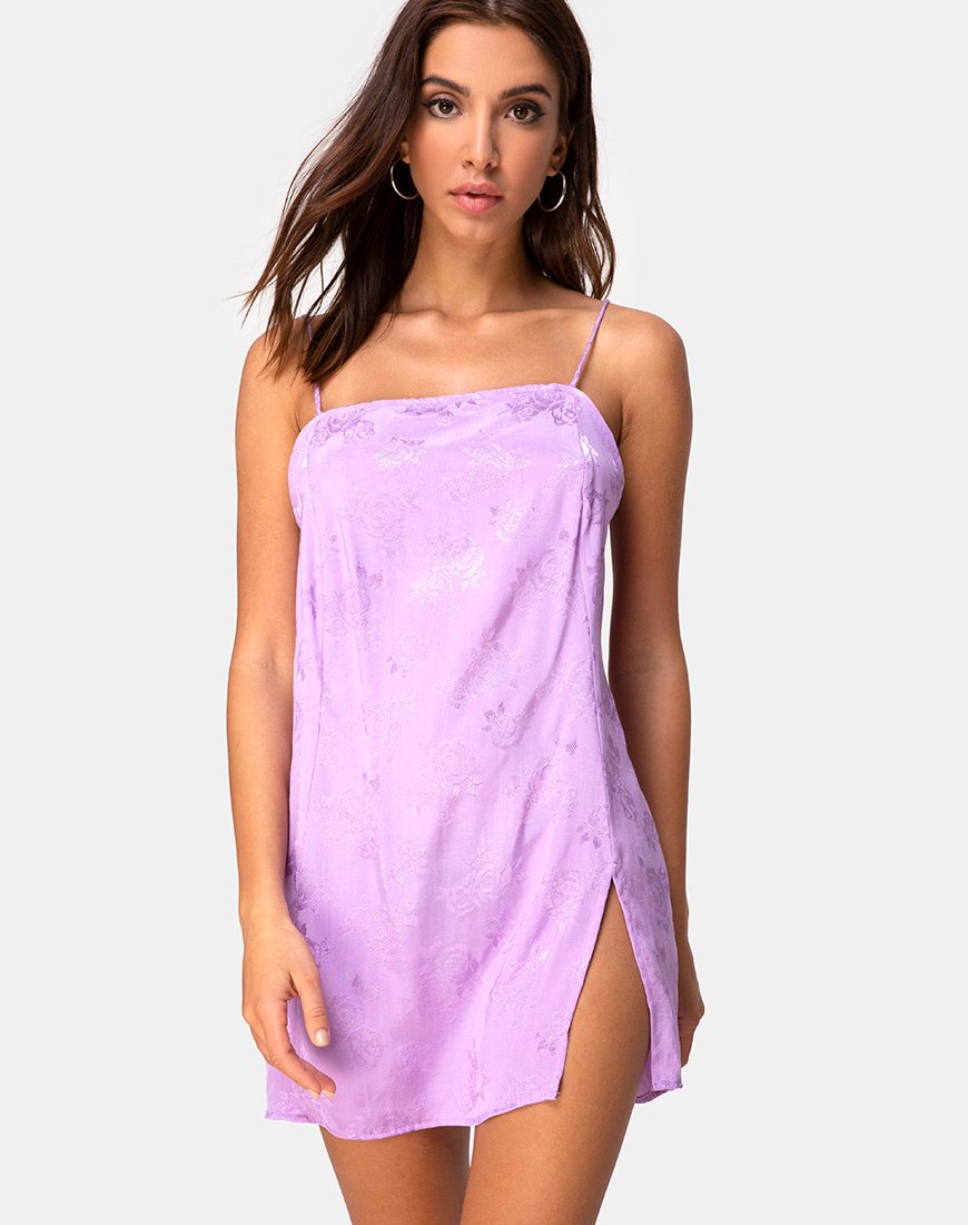 Imagen de Datista Slip Dress en Satén Rosa Lila