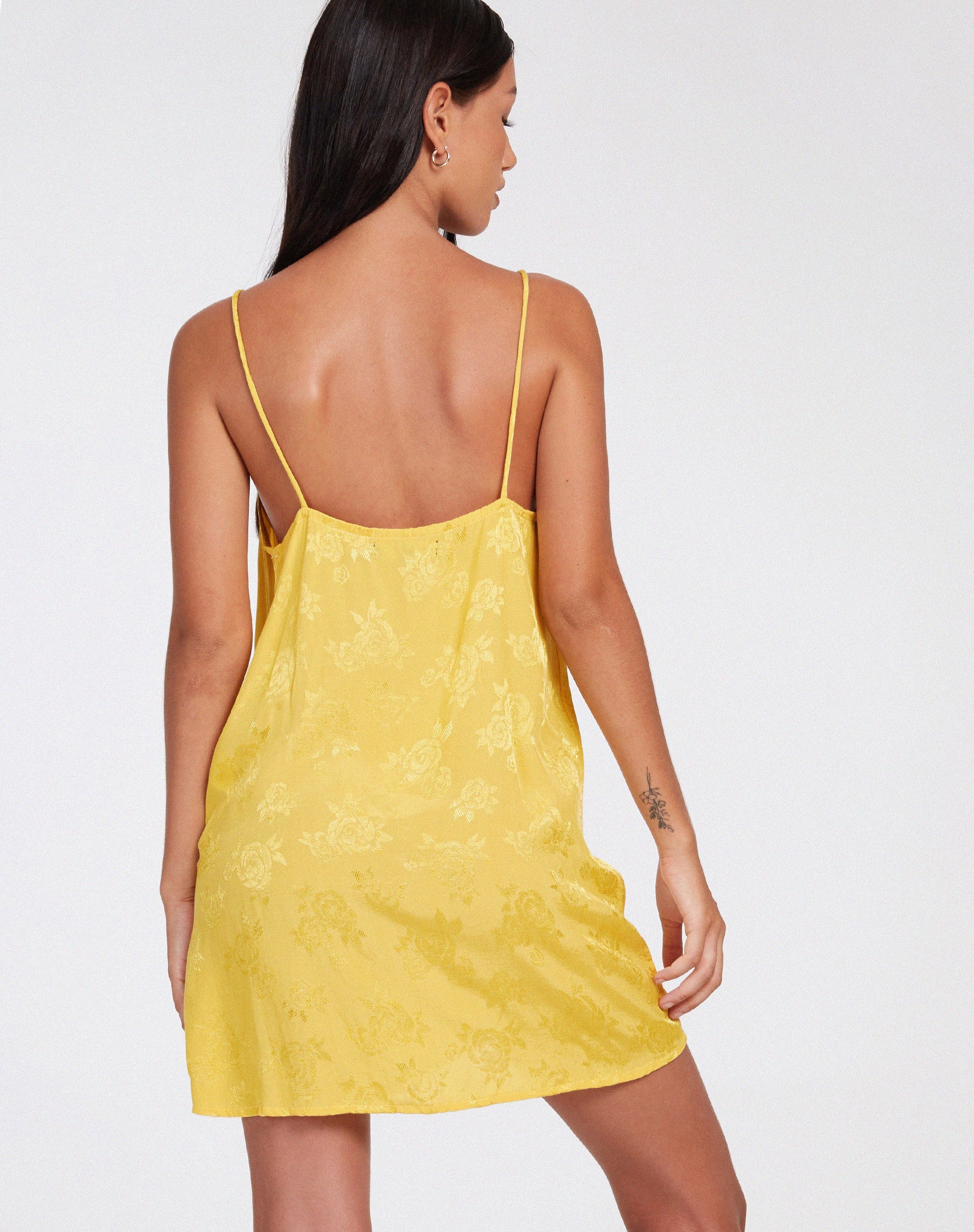Imagen de Datista Mini Vestido en Satén Rosa Sunshine Amarillo