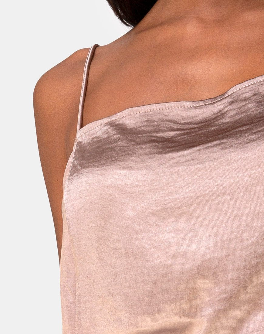 Imagen del vestido Datista de satén Topo