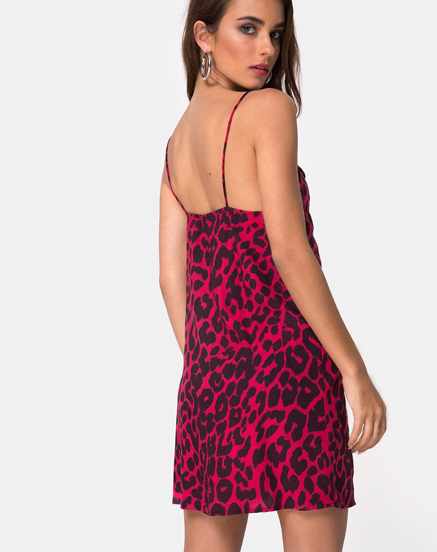 Imagen del vestido Datista en jaguar oversize rojo