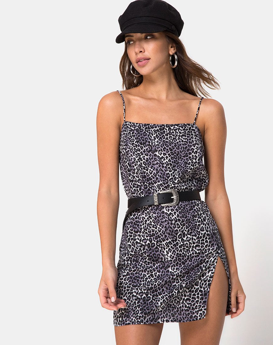 Datista Slip Dress en Rar Leopard Grey