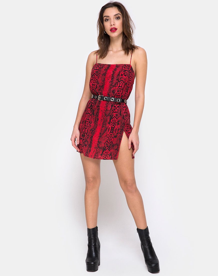 Imagen de Datista Slip Dress in Red Snake