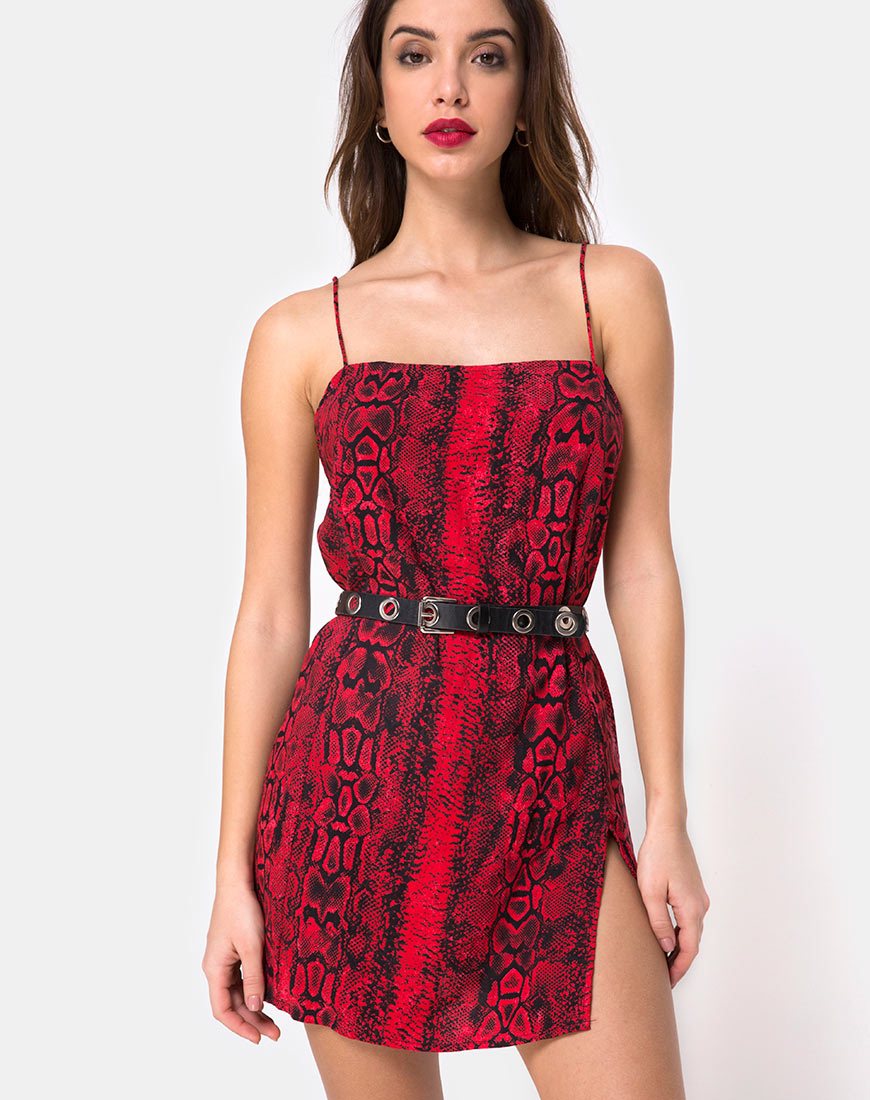 Imagen de Datista Slip Dress in Red Snake