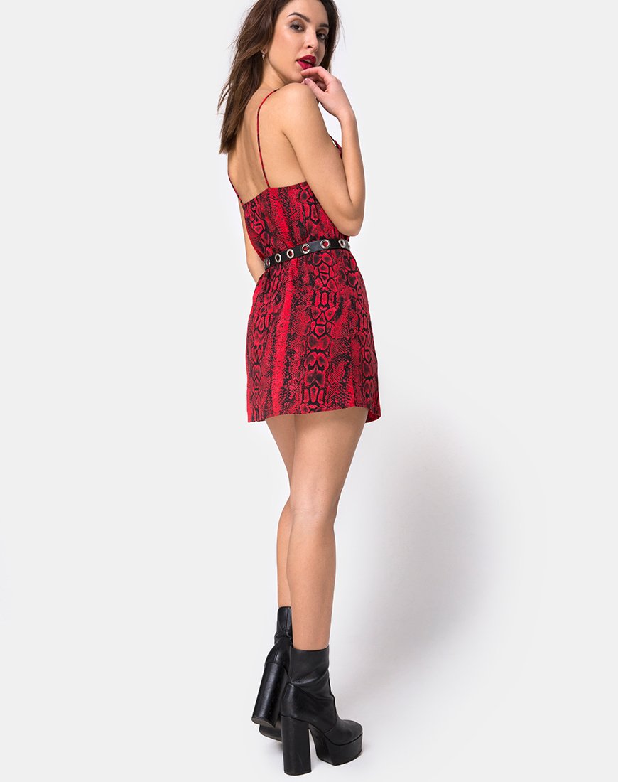 Imagen de Datista Slip Dress in Red Snake