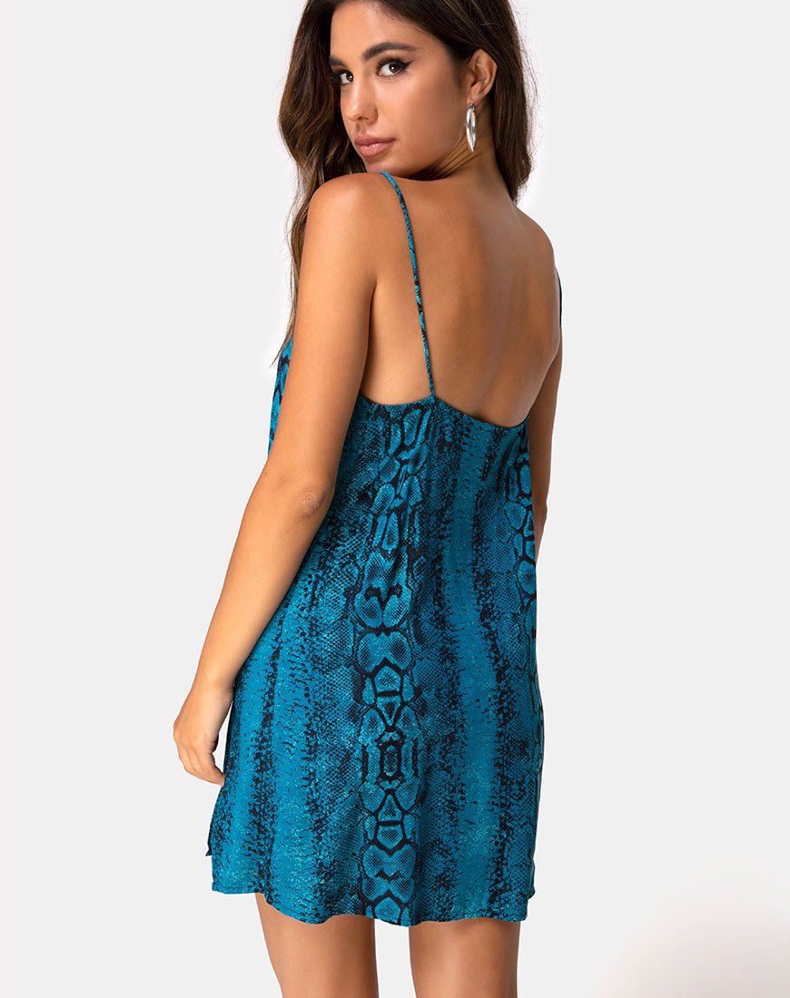 Vestido Datista en azul serpiente