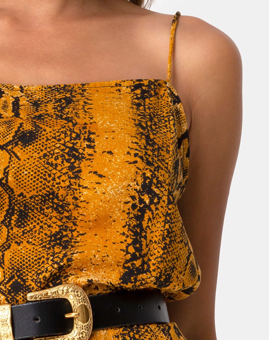 Imagen de Datista Slip Dress en Serpiente Mostaza
