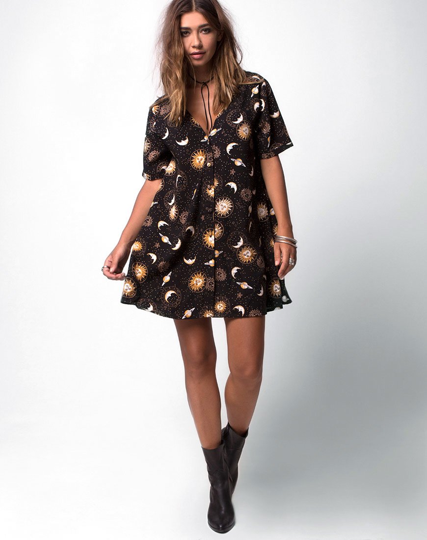 Imagen de Crosena Vestido Swing en Solar System Negro