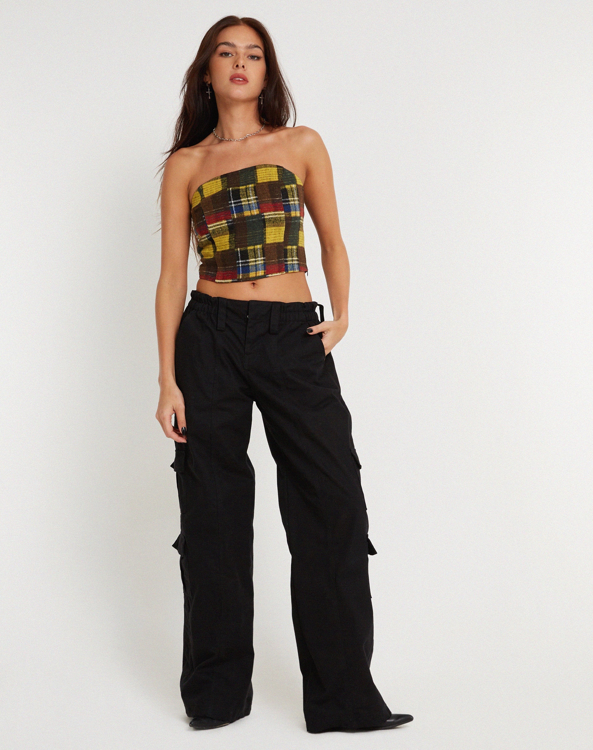Imagen de Delny Bandeau Top in Mix Tartans