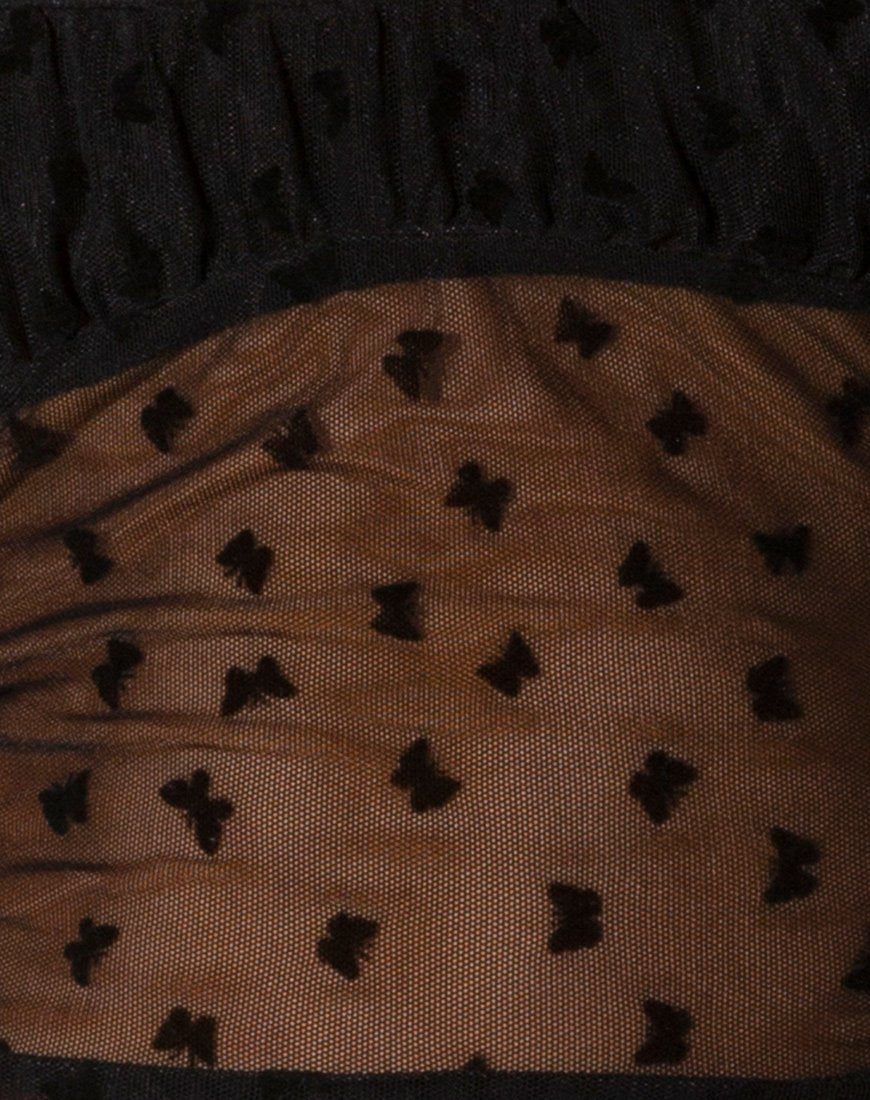 Imagen de Delora Crop Top en negro Flock Flutterby