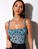 Imagen de Delora Cami Top en Love Bloom Gris y Azul Flock
