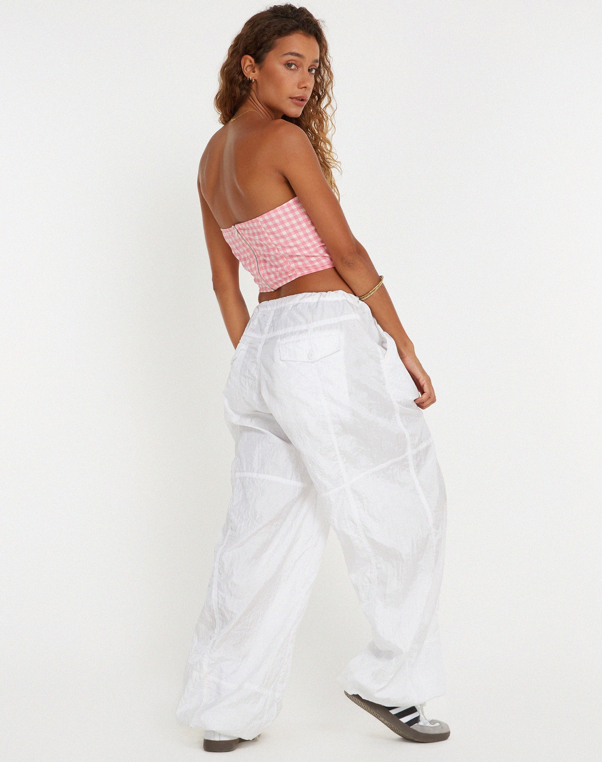 imagen de Den Bandeau Top en Gingham Rosa