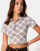 Imagen de Dhen Crop Top en Grunge Check Taupe