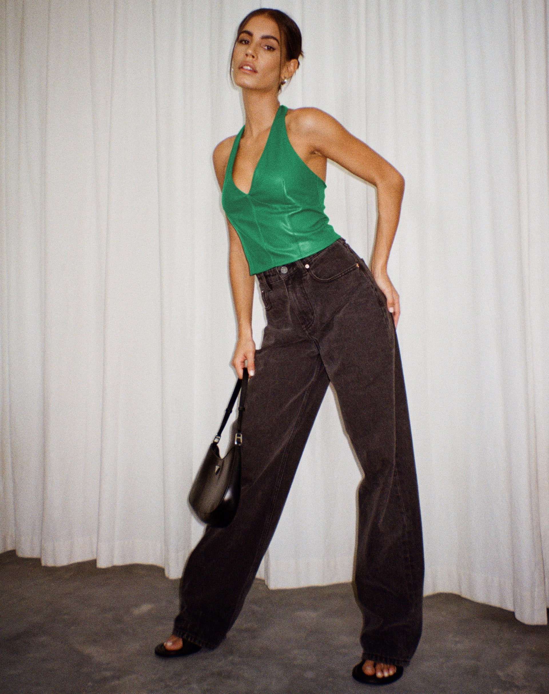 imagen de Depla Top Cuello Haltern en Pu Kelly Green