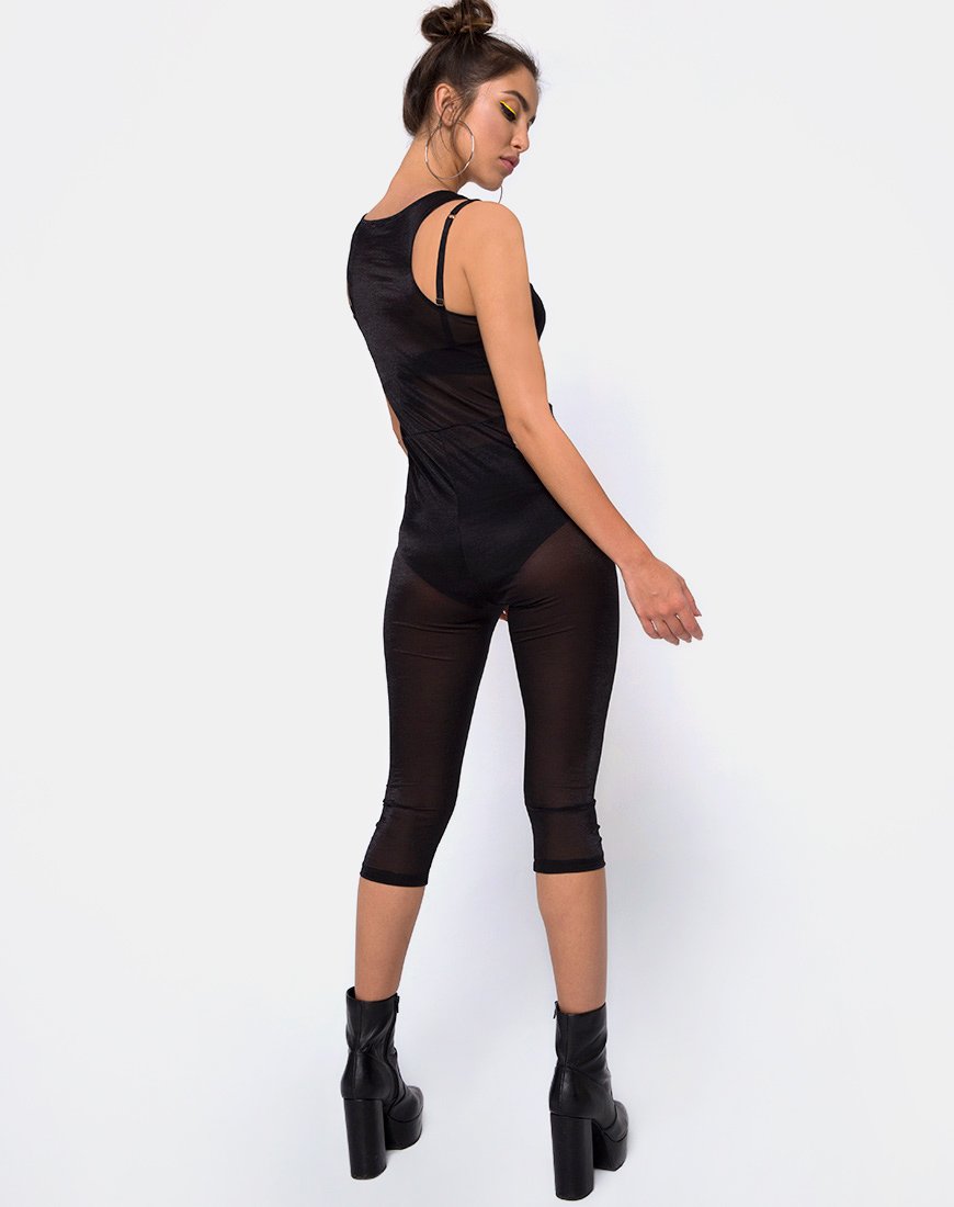 Imagen de Devile Unitard en malla transparente Negro