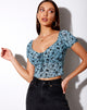 Imagen de Deyha Crop Top en Love Bloom Gris y Azul Flock