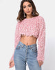 Imagen de Diabla Crop Jumper en Shaggy Knit Sugar Pink