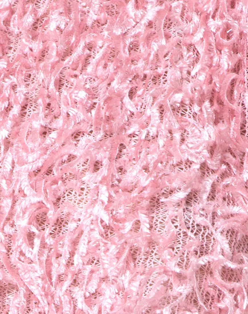 Imagen de Diabla Crop Jumper en Shaggy Knit Sugar Pink