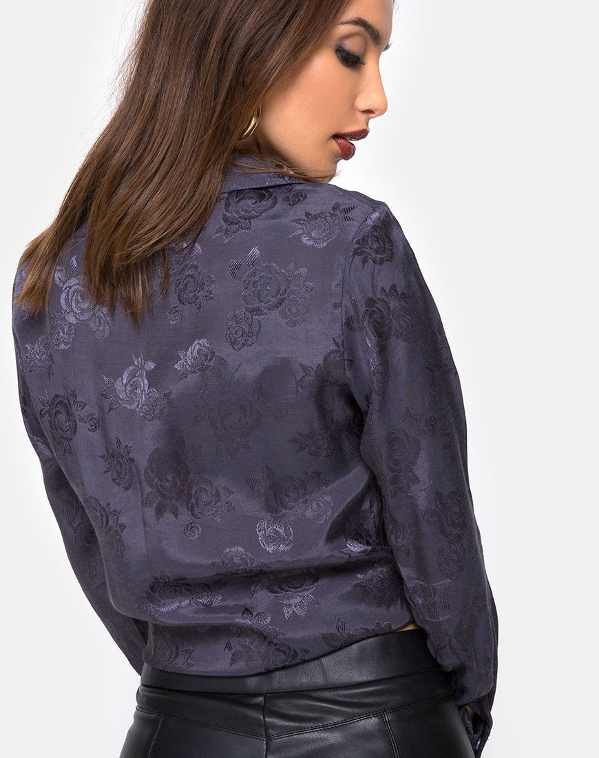 Camisa Dimaris en Satén Rosa Gris