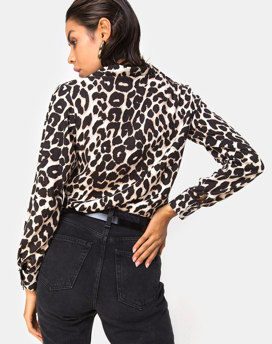 Camisa Dimaris en jaguar oversize