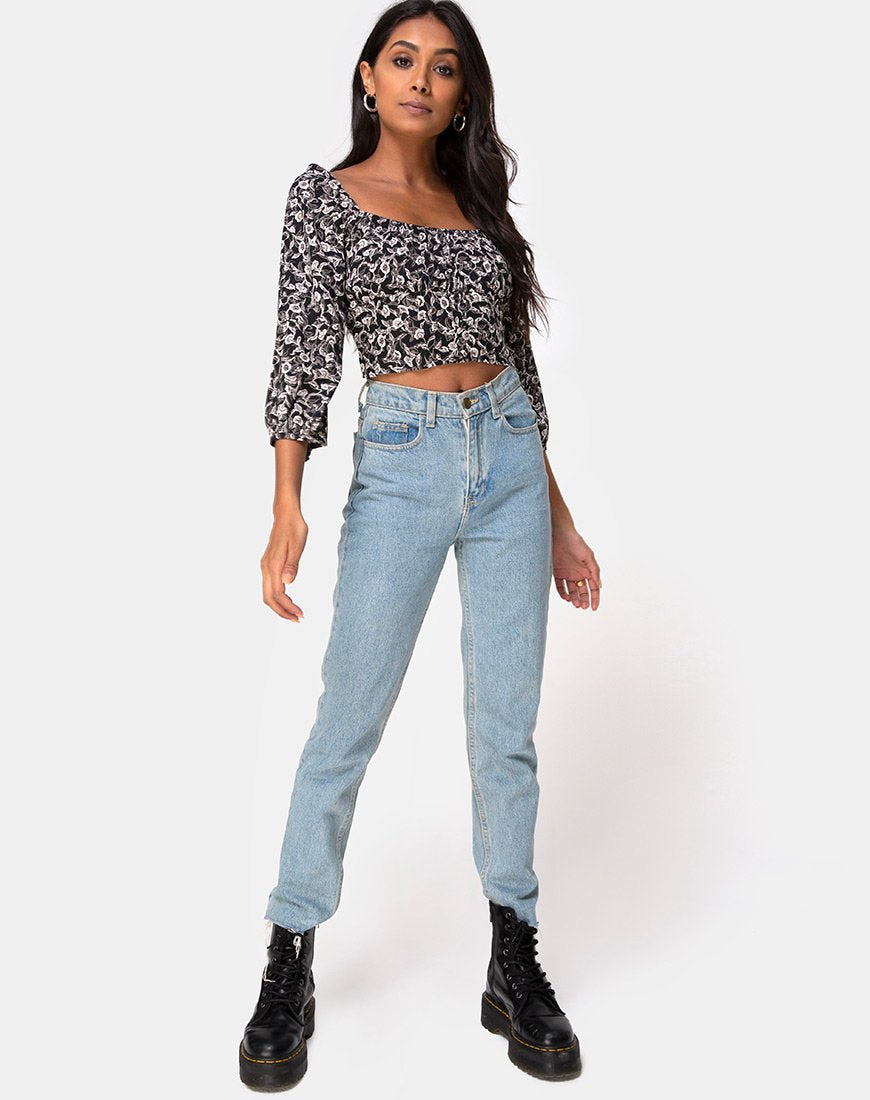 Imagen de Dimen Crop Top En Wild Tulip Negro