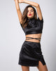 Imagen de Dina Minifalda de satén Spandex Negra