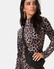 Imagen de Lara Crop Top en Terciopelo Marrón Leopardo