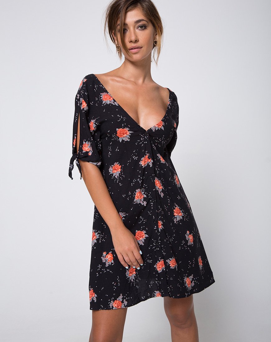 Vestido Dinda Swing en rosa medianoche