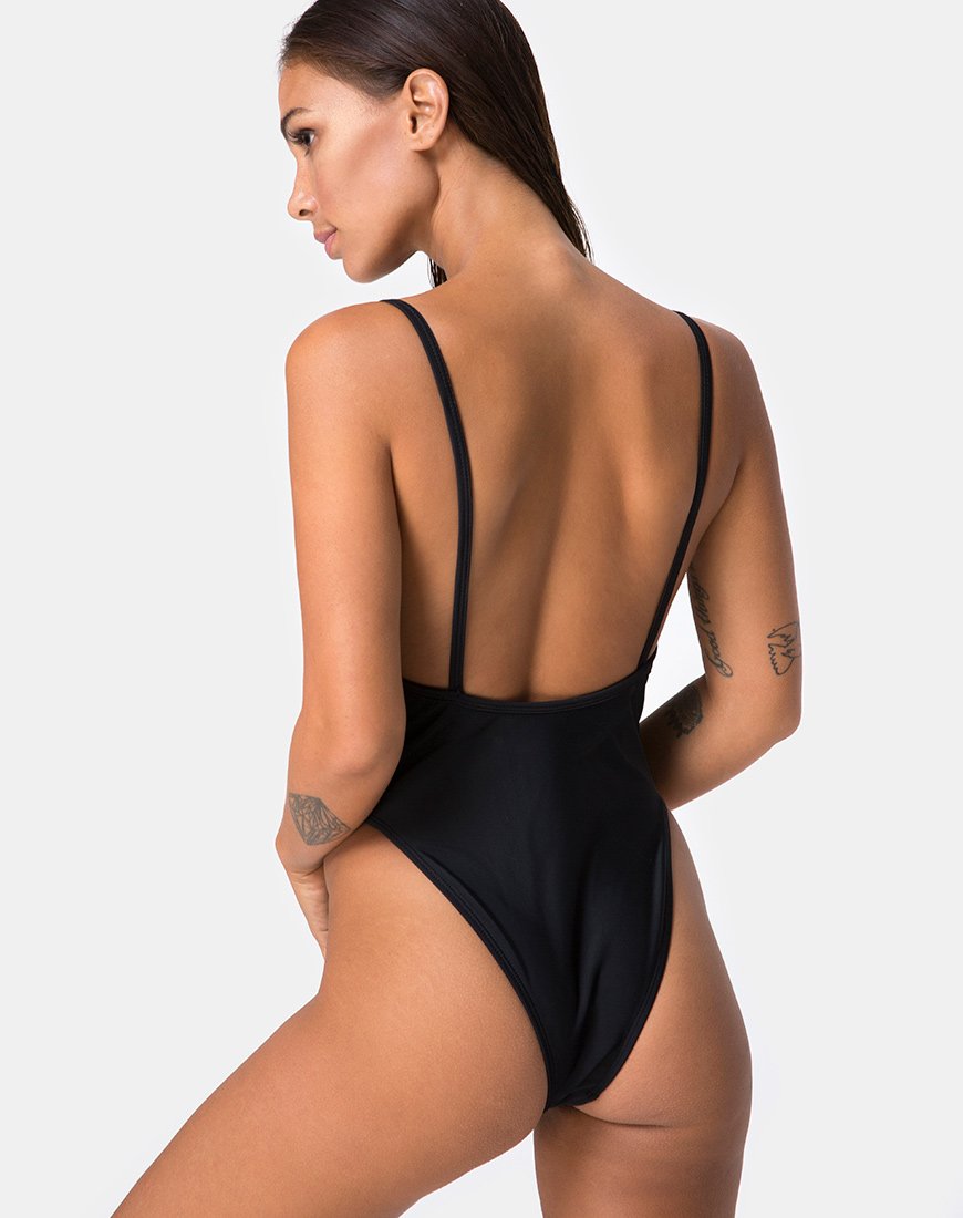 Traje de baño Dolce con ribete de contraste negro