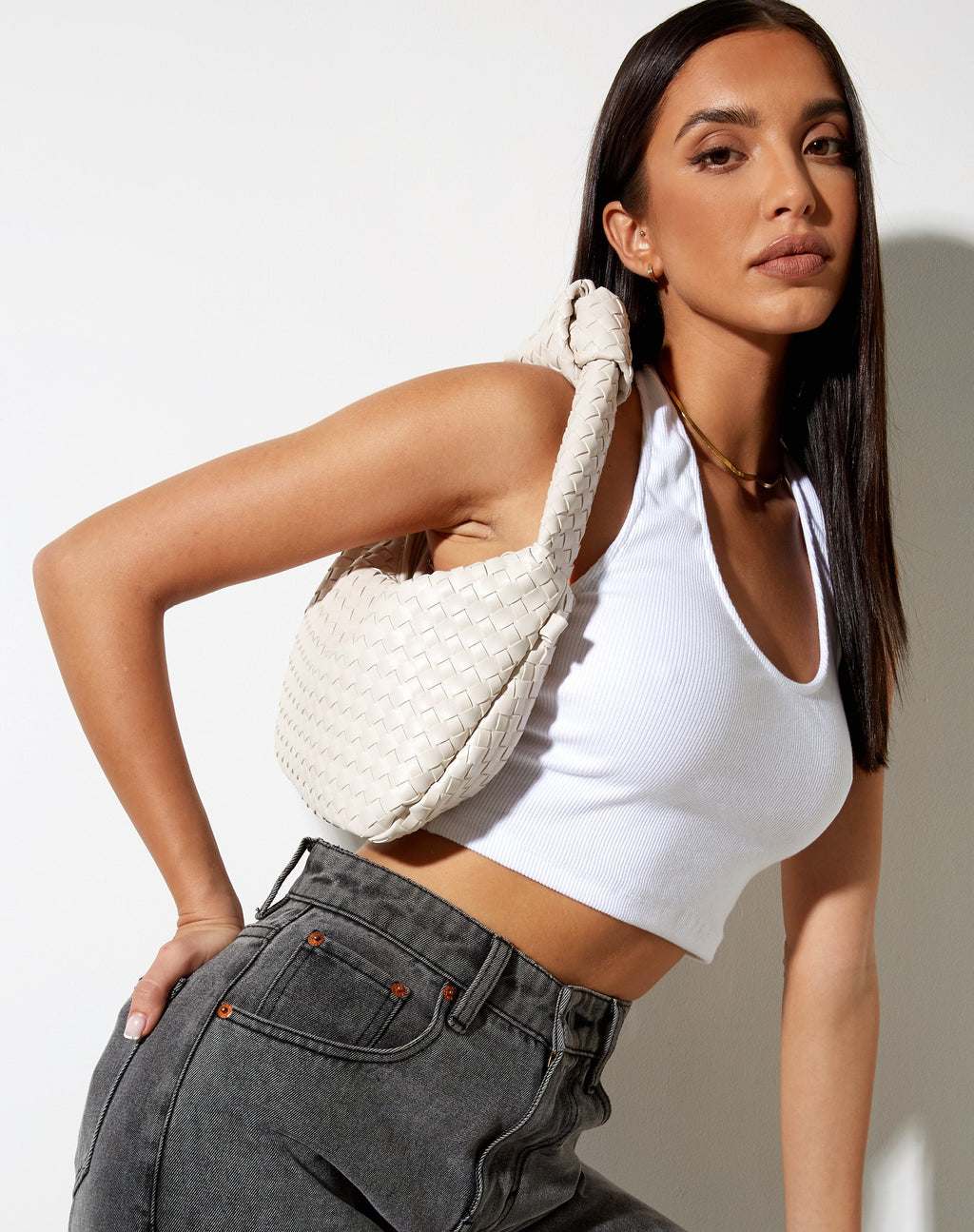 Bolso de hombro Dolton en blanco
