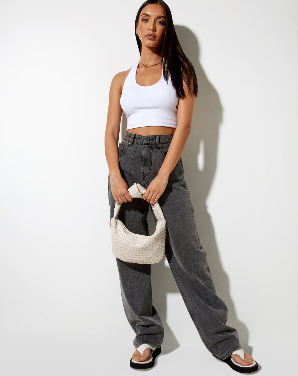 Bolso de hombro Dolton en blanco