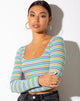 Imagen de Adea Crop Top en rib verde morado y amarillo by Motel